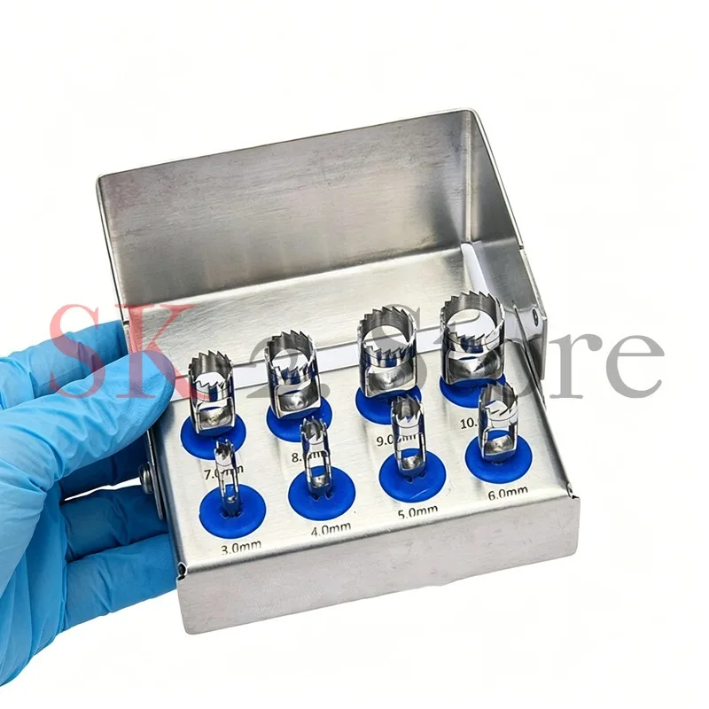Oral implant bone drilling lengthened gingival bone drilling incremental autologous extraction quick knife saw blade
