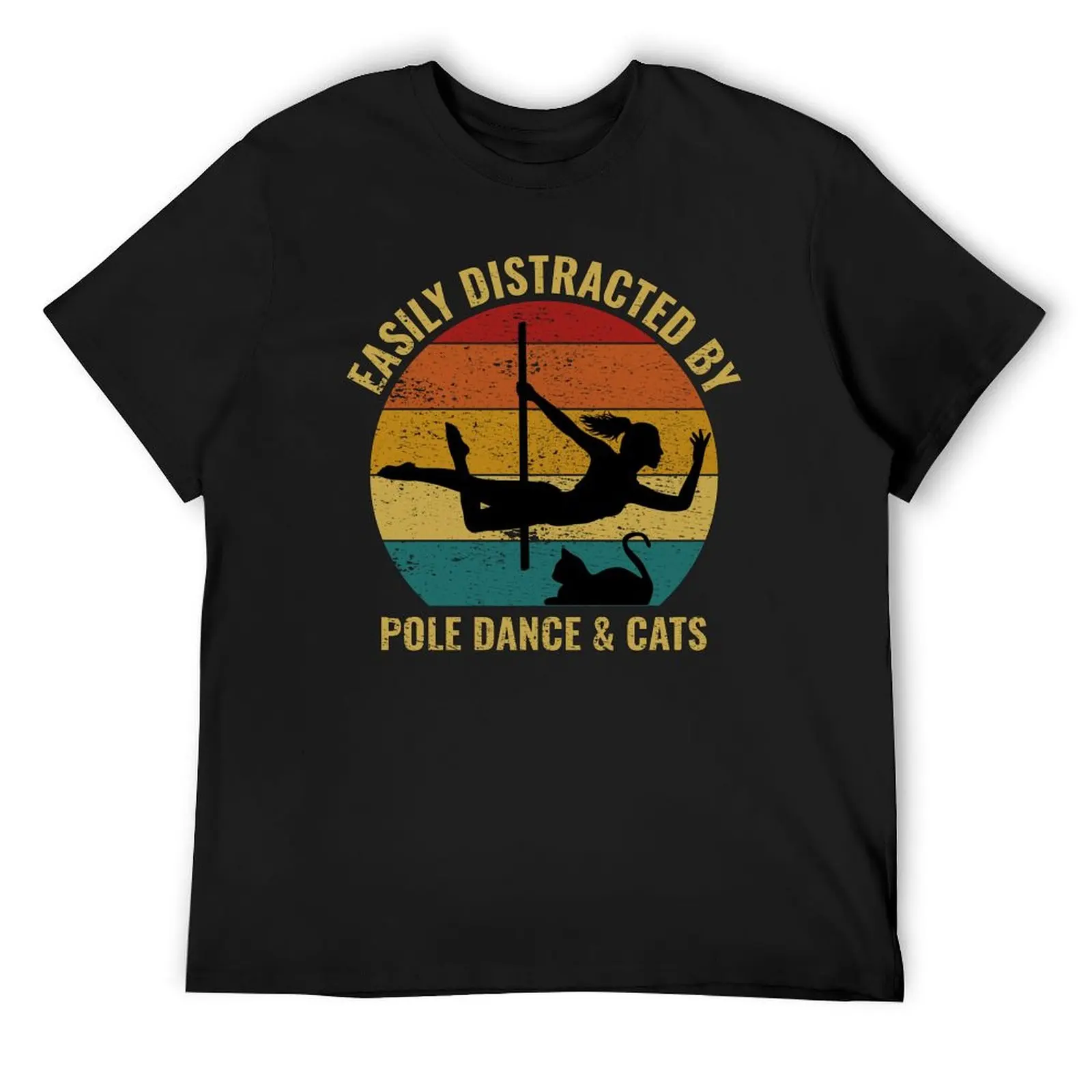 Pole Sport Dance Dancer Cats Vintage Retro T-Shirt summer top essential t shirt anime Men's t-shirt