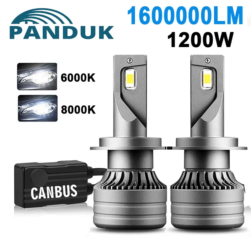 

PANDUK 2Pcs H4 LED Car Light CANBUS H4 H7 1600000LM 1200W H8 H11 H1 9005 9006 HB3 HB4 LED Headlight for Car Lamp Turbo Bulb Auto