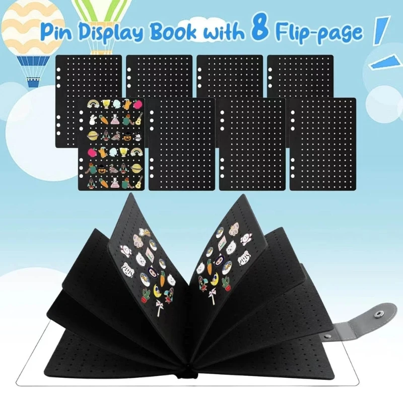 

Pin Display Case Pin Storage Album Jewelry Showcase Holder Multi-Layered Pin Holder Book Felt Texture Dropshipping