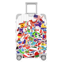 50pcs Countries National Flag Stickers  Pvc Sticker From Around The World School Decal Scrapbooking Travel Case Laptop Stickers