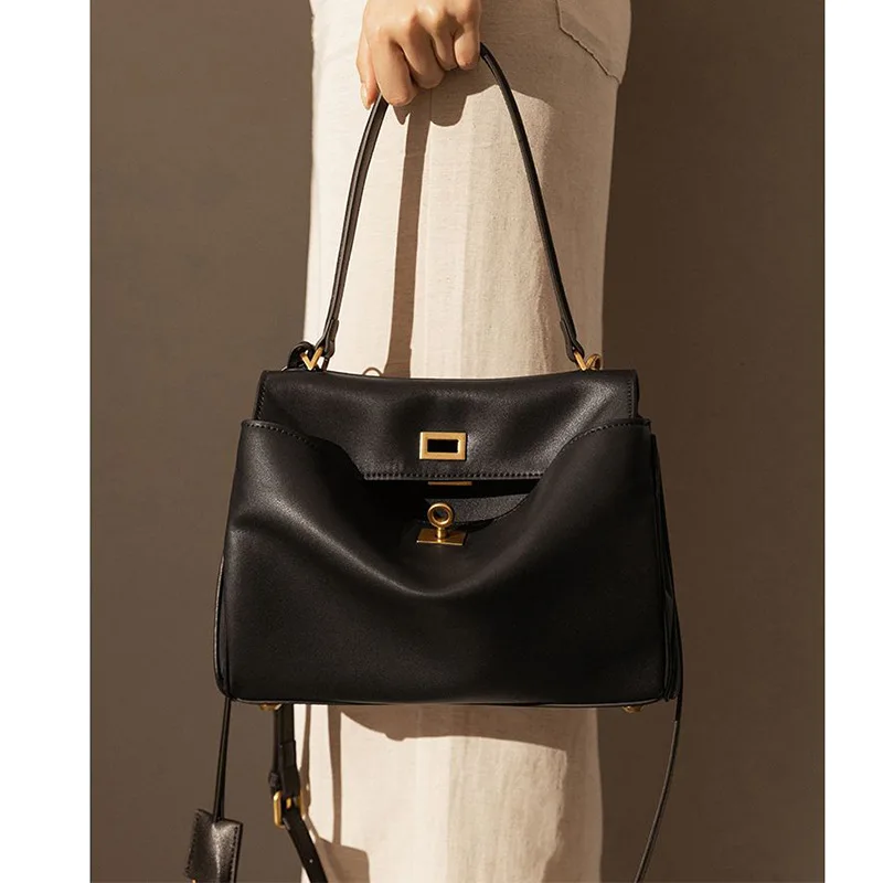 

Genuine Leather Women's Tote Bag Single Shoulder Handbag Underarm Large Bag Women