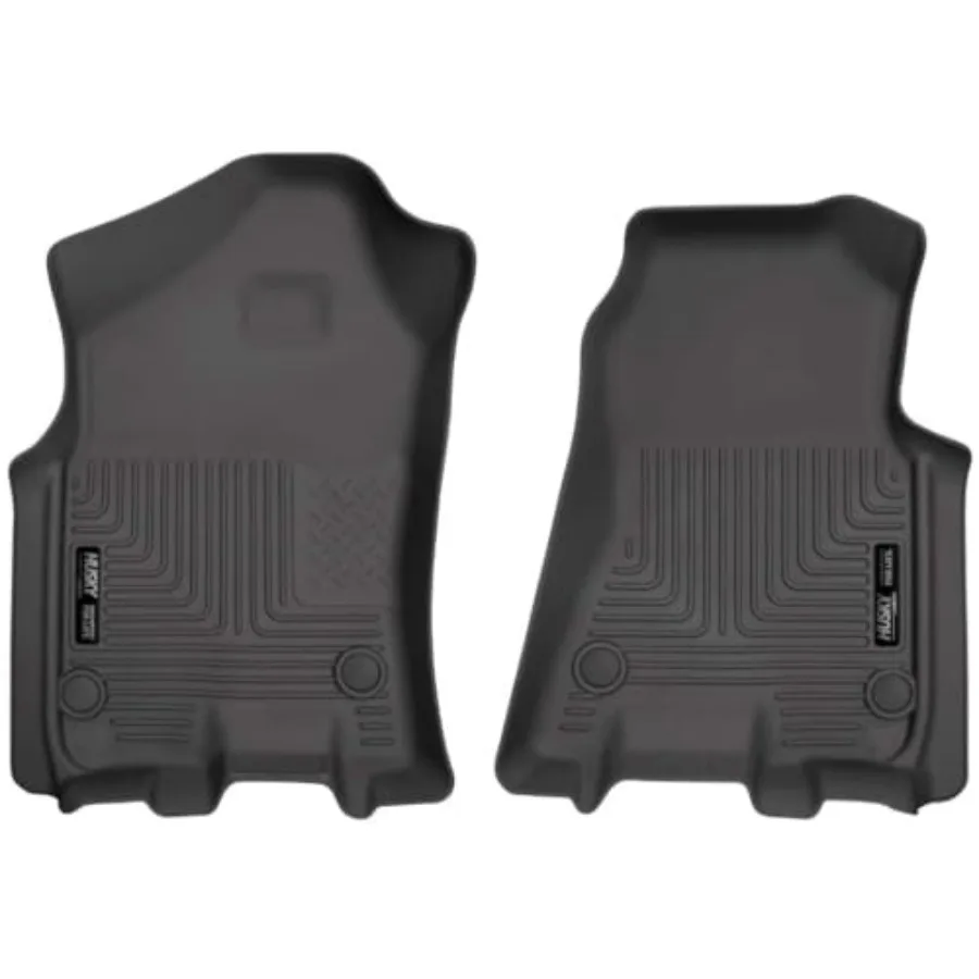 

Weatherbeater Floor Mats for 2019-2024 Dodge Ram 1500 Crew Cab Quad Cab Front Row 2-Piece Black Durable Rubber Mat with High Wa