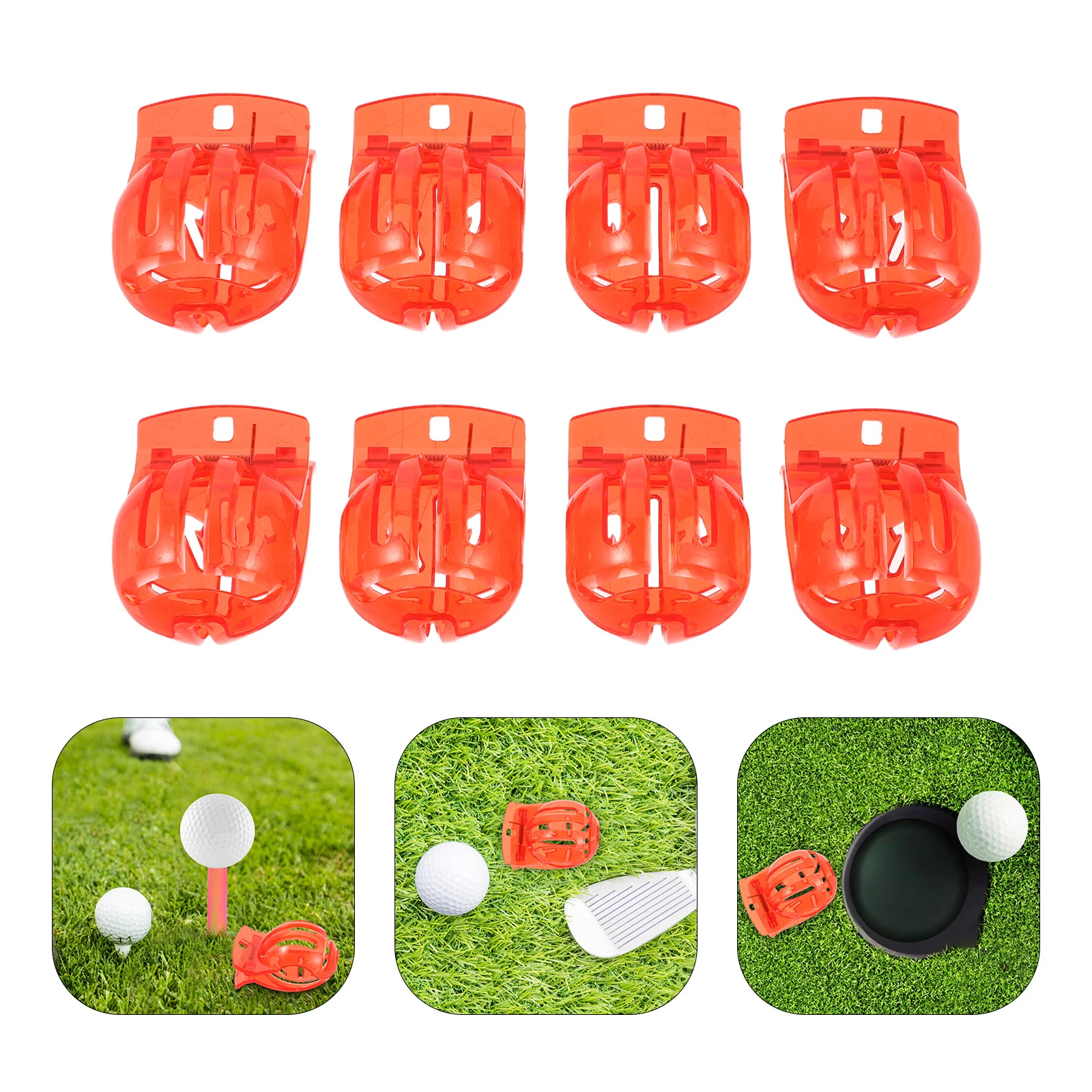 8pcs Ball Line Marker Clip Tool Reusable Plastic Putting Guide Portable Training Aid - Golf Ball Marking Stencil, Putting