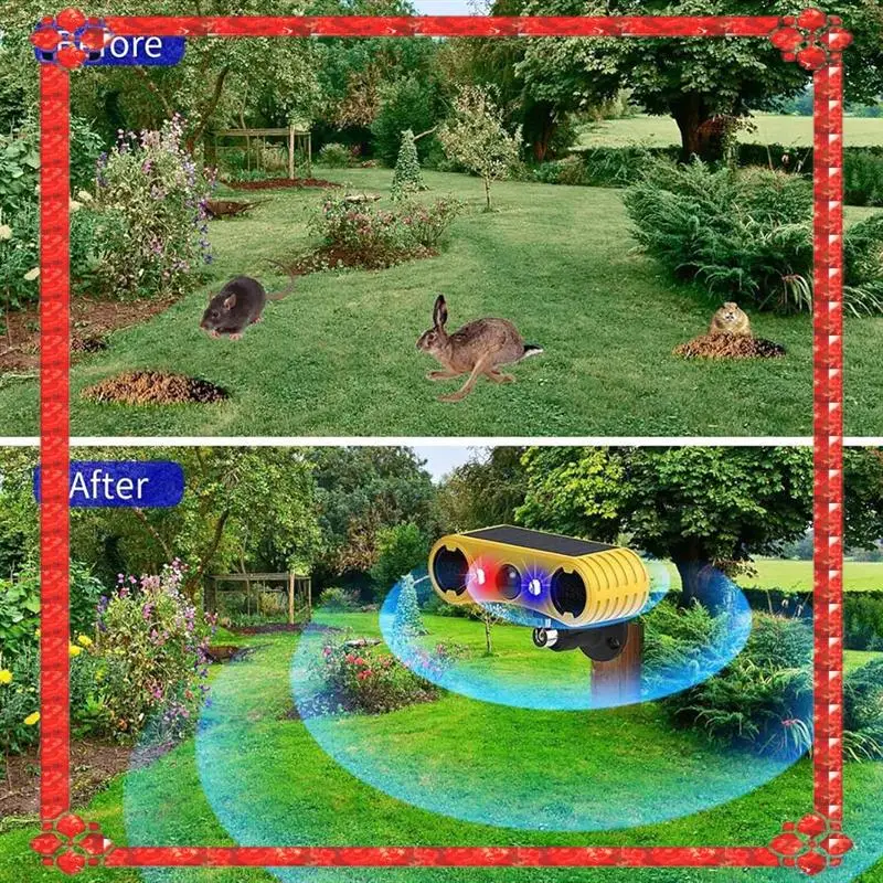 24-Hour Delivery Solar Motion Sensor Alarm, Outdoor Warning Light,13 Sounds Security Alert System Animal Repeller For Farm Yard