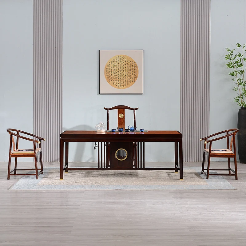 New Chinese tea table and chair combination rosewood luxury modern solid wood coffee table office Zen tea table