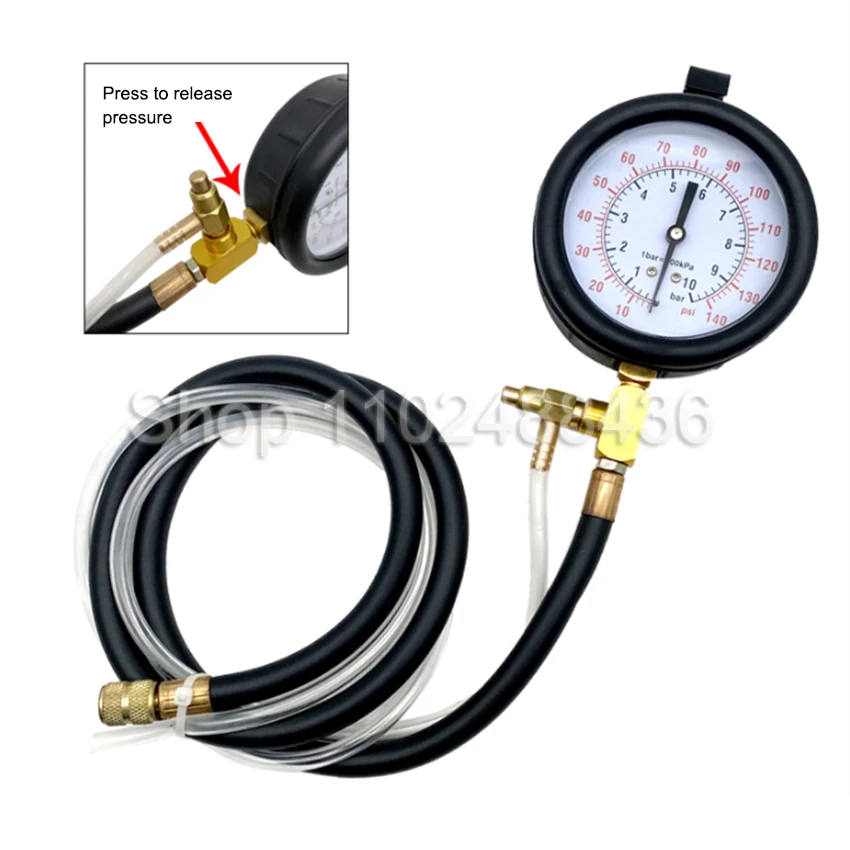 TU-443 Car Fuel Injection Gauge Pressure Tester Test Kit Auto System Pump Tool Set Universal Pressure Tester Set