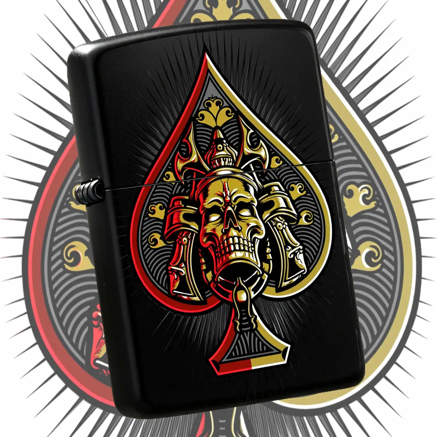 Vintage Creative Ace Of Spades Skull Scepter Lighter, Stylish Cool Decor Accessory, Portable Ignition Tool For Daily Outdoor Use, Ideal Practical Gift For All Scenarios, Unique Collectible Decorative Item With Eye-Catch A Humorous And Inter