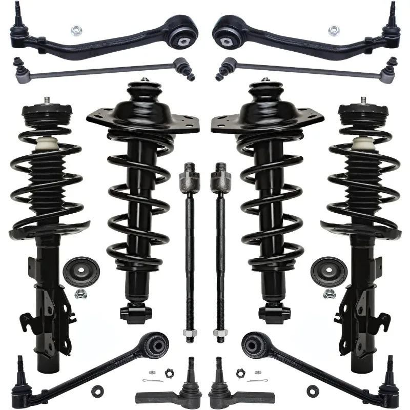 

Detroit Axle - Front and Rear Struts w/Coil Spring + Lower Control Arm + Sway Bars Tie Rod Suspension