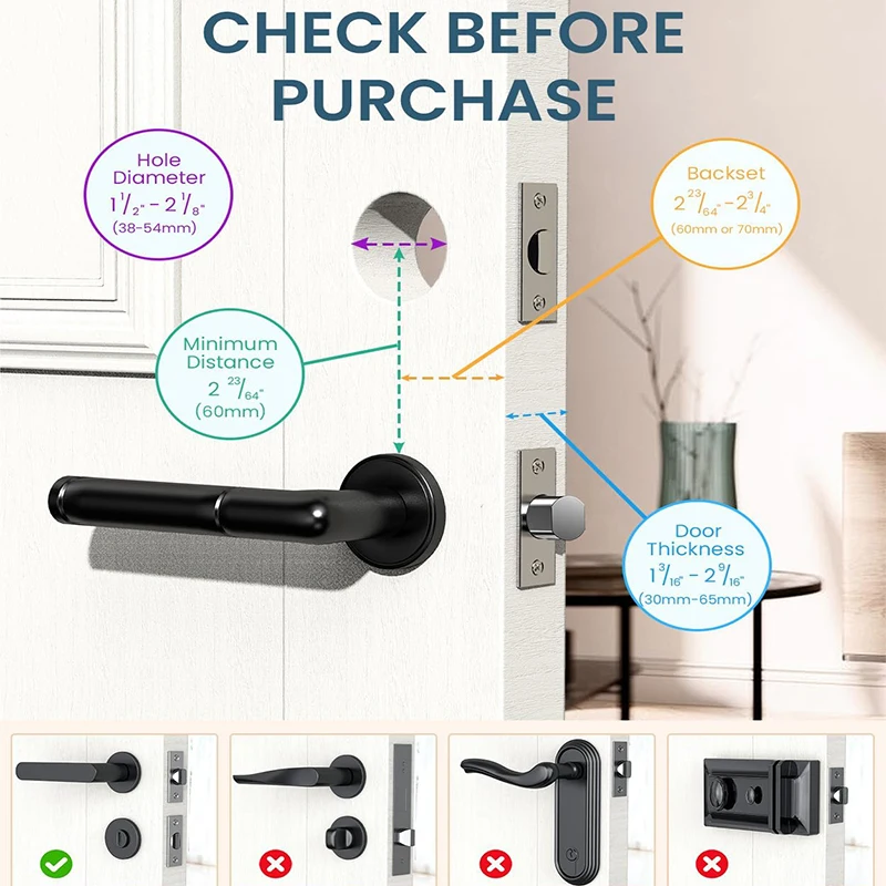 CIEPOJIT-Serrure de porte intelligente à pêne dormant, sans clé, avec clavier intelligent, empreinte digitale, avec TTLOCK