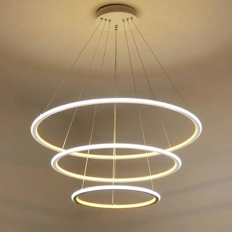 

New Modern 3 Circle rings LED Pendant Lights For Living Room Dining room LED Lustre Pendant Lamp Hanging Ceiling luminaire