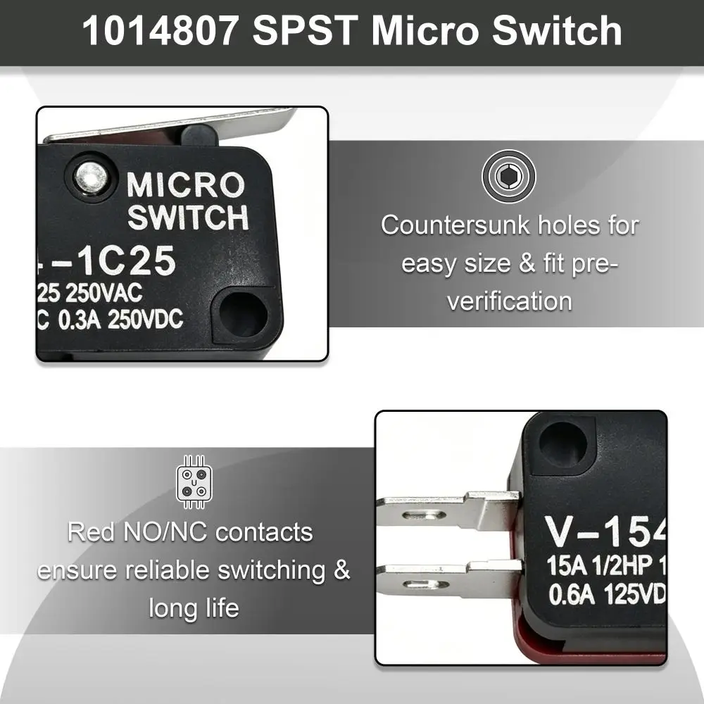 5pcs Silver Contact Micro Switch Set Universal Durable Replacement Micro Switch 2 & 3 Prong Club Car Switch Assembly