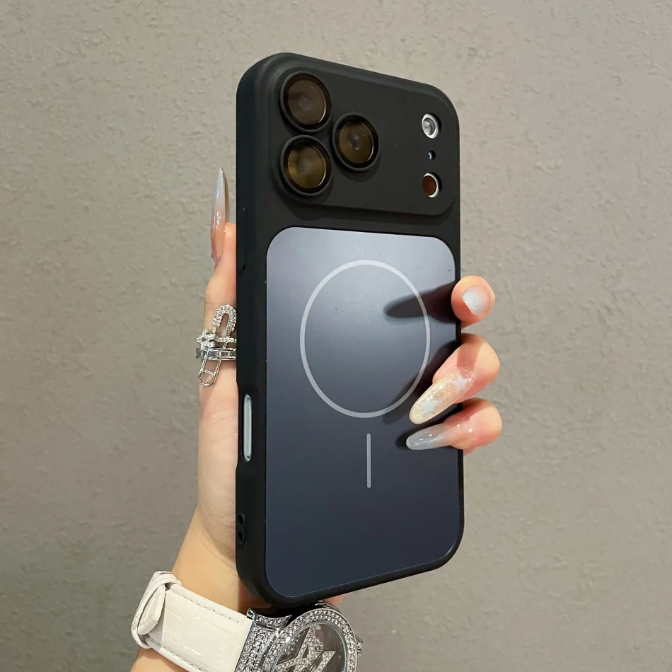 الفاخرة إطار كبير زجاجي عدسة حماية جراب هاتف جديد آيفون 17 الهواء 16 15 14 13 12 11 برو ماكس 17 برو المغناطيسي PC الغلاف الصلب