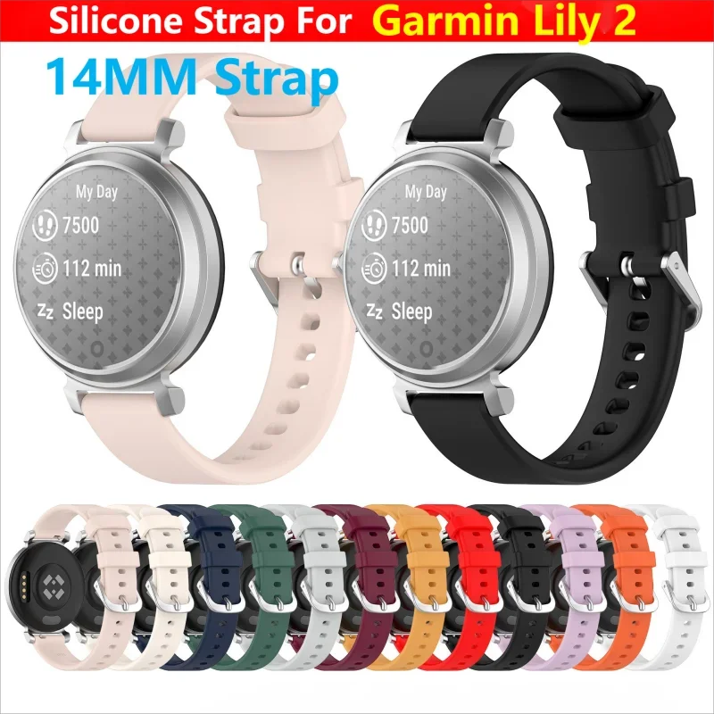 Pulseira de silicone para Garmin Lily 2 Pulseira, substituição do relógio inteligente, Soft Band Case, pulseira acessórios