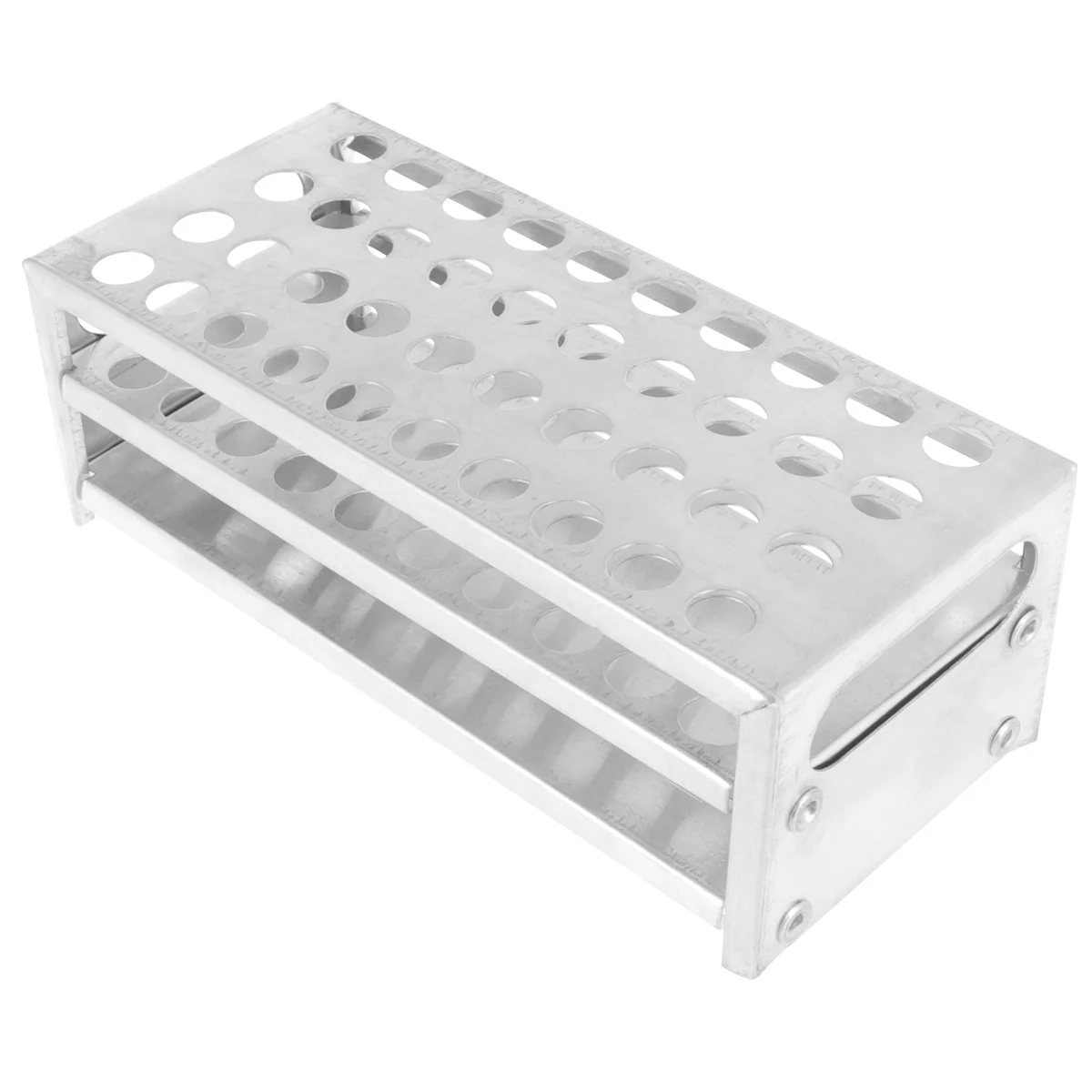 Portable Test Tube Rack Aluminum Blood Collection Tube Holder School Supply Equipment Storage Organizer for Laboratory (40x125)