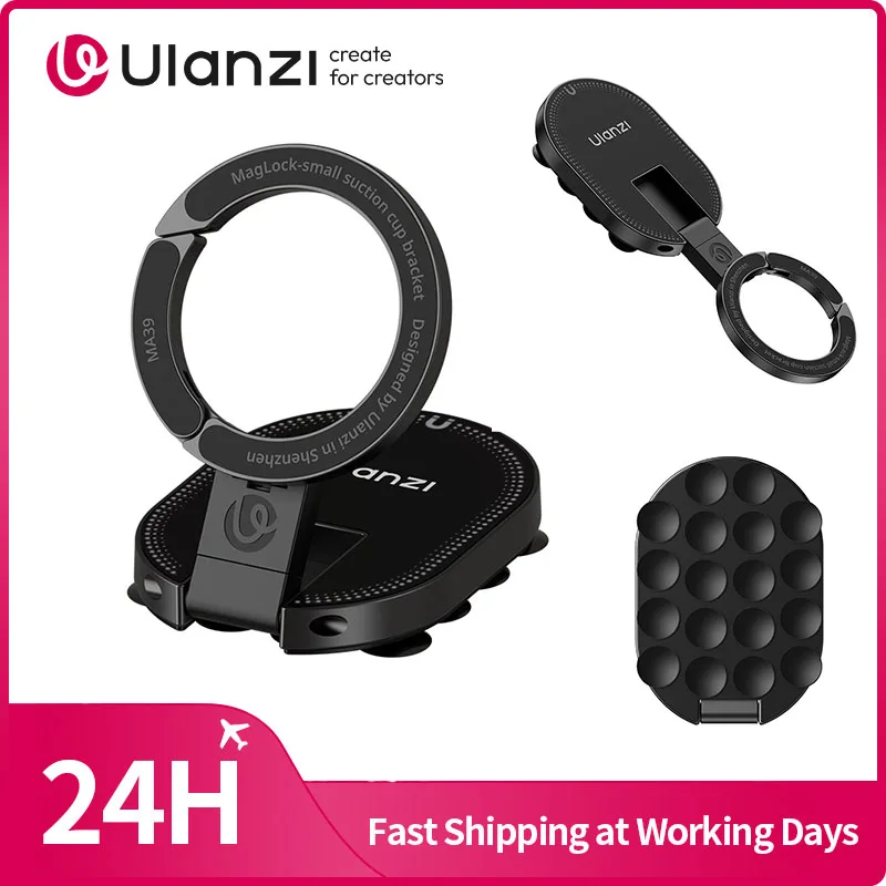 Ulanzi MA39 MagLock Suction Cup Phone Mount Desktop Stand for iPhone 17 16 15 14 with Suction Bottom for Wall Glass