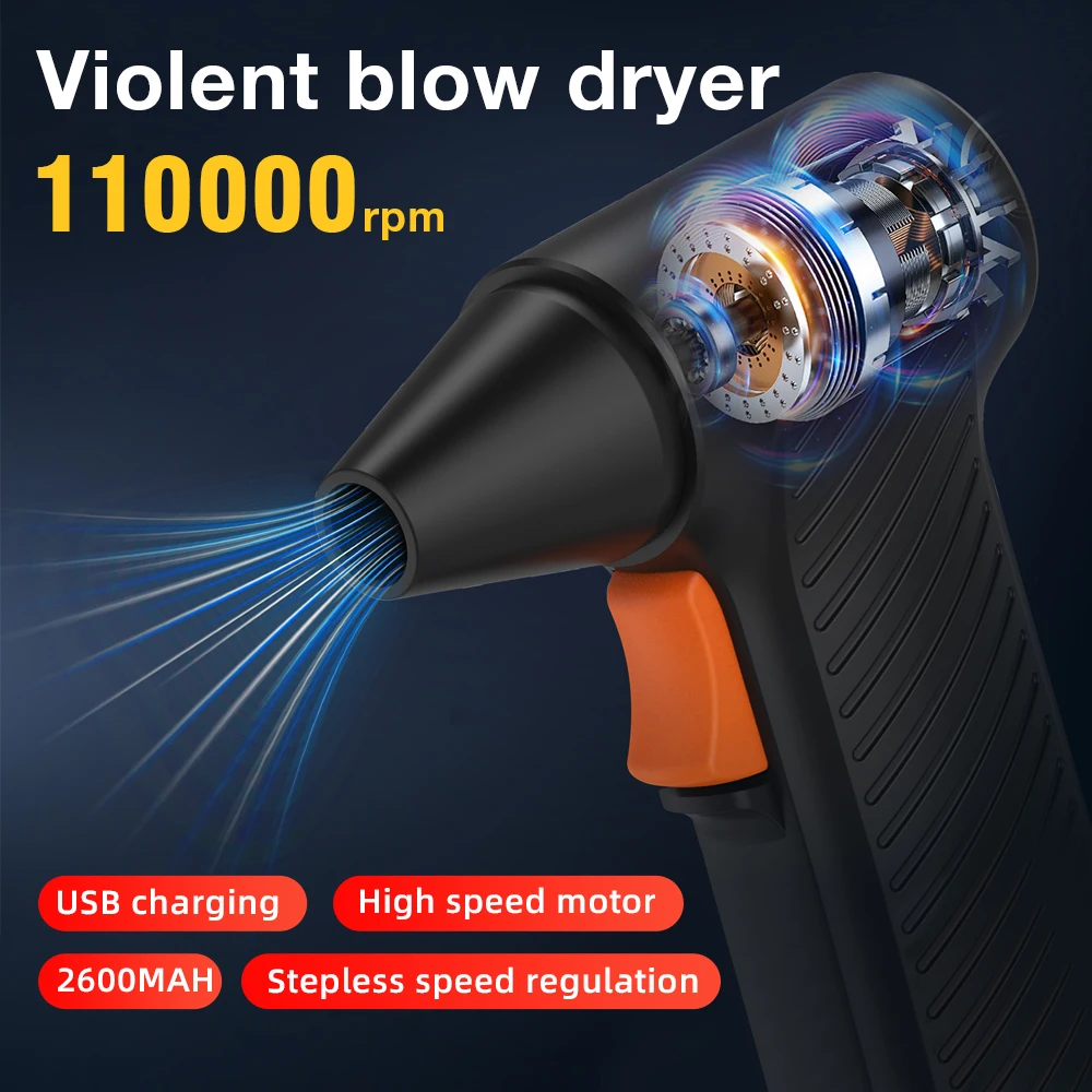 Powerful Turbo Violent Fan Air Blower with High Speed Duct Fan Mini Turbo Jet Fan 110,000 RPM Brushless Motor Outdoor Car Fan
