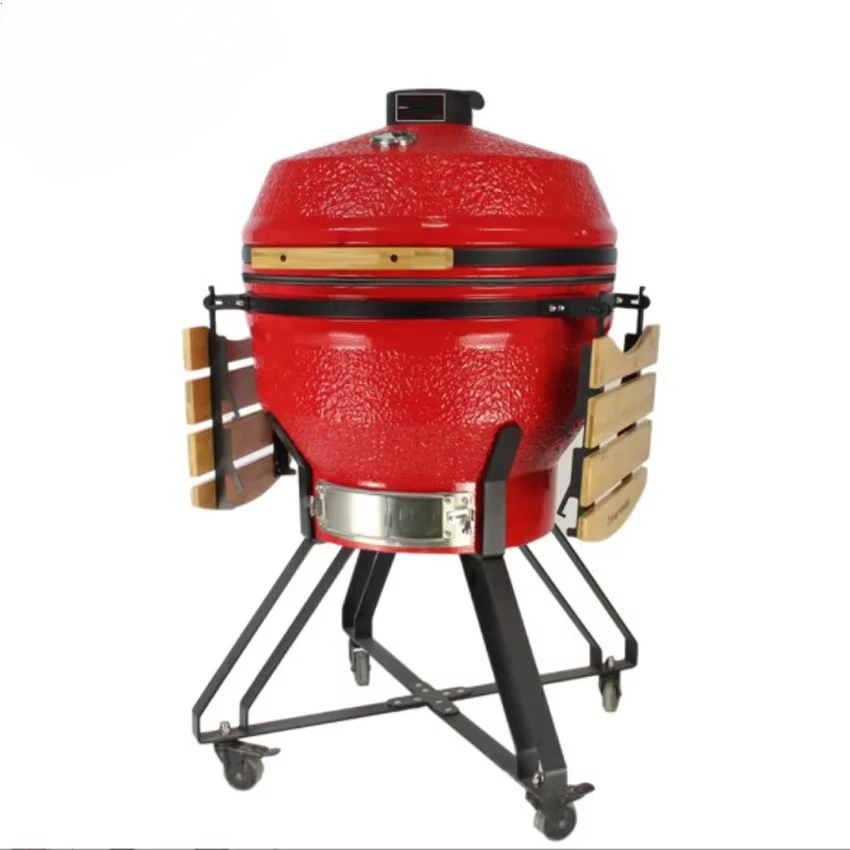 Ceramic Charcoal Kamado Grill Oven Green 16 21 22 Inch Kamado Grill Bbq Blue With Bamboo Table