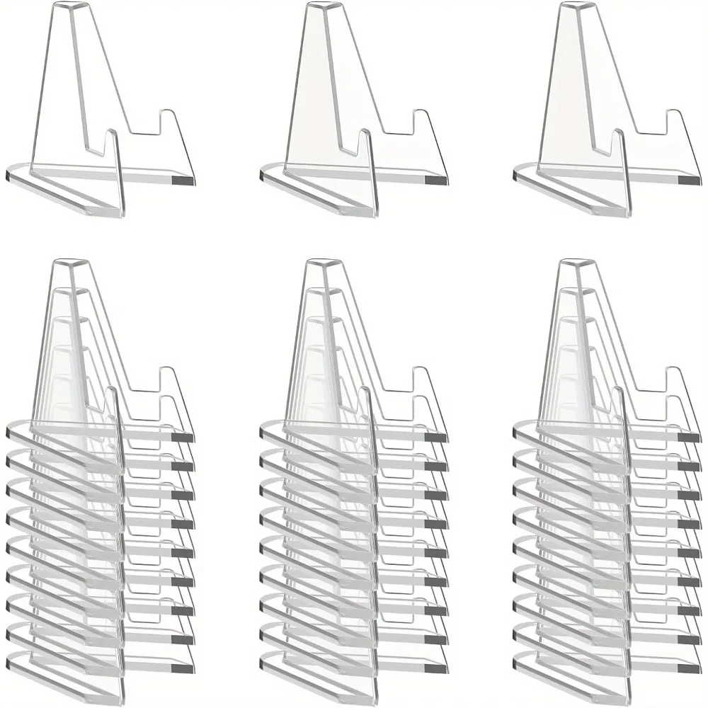5/10/20/30PCS Clear Acrylic Coin Display Stand Holders Small Easel Rack Trading Card Holder Support for Kpop Idol Card Organizer
