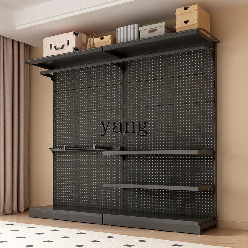 

LTT hole board simple wardrobe household bedroom metal shelf steel assembled wardrobe