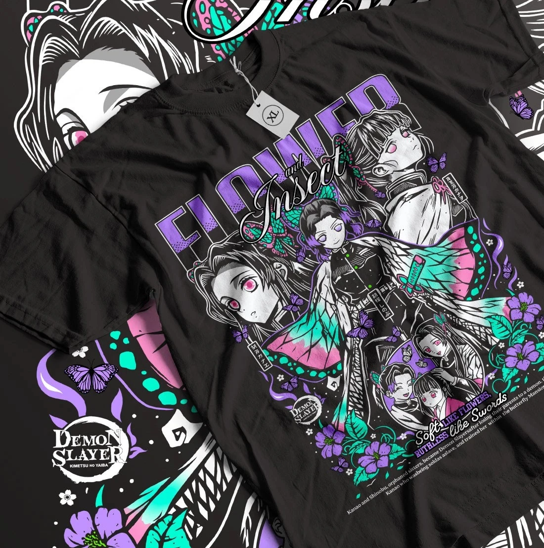 2026 Sommer Demon Slayer Anime Kocho Shinobu Lockeres Kurzarm-T-Shirt aus Reiner Baumwolle für Kinder Trendiges Unisex Lässiges Bequemes Shirt