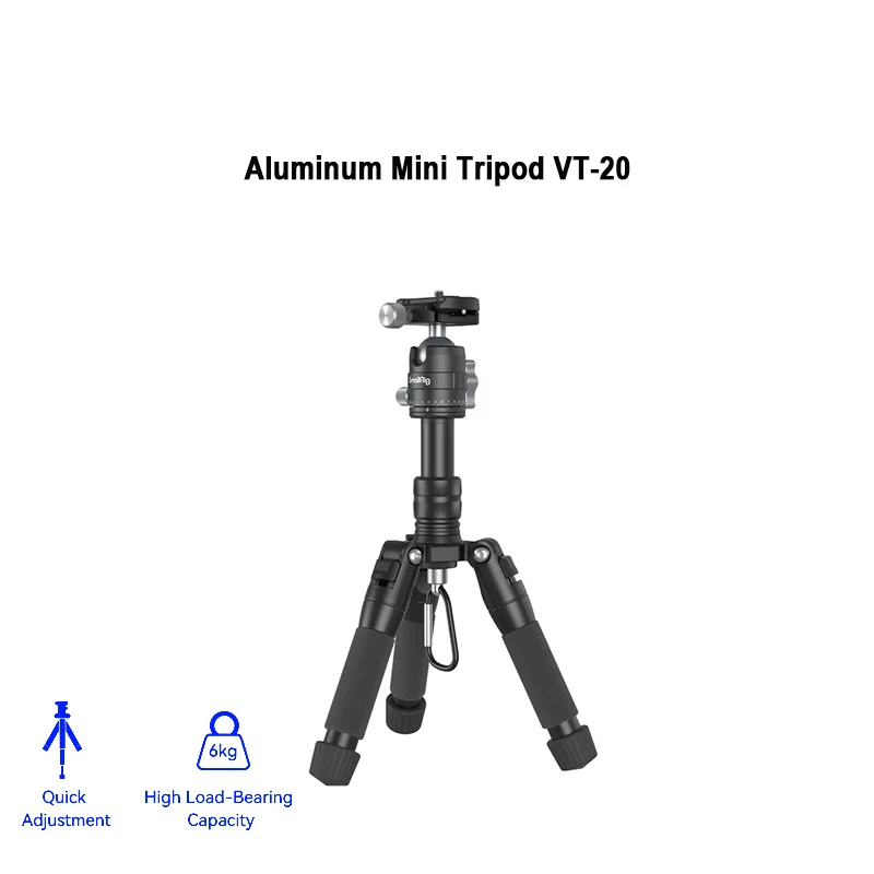 

Алюминиевый мини-штатив SmallRig VT-20 с нагрузкой 6 кг и быстросъемной пластиной, максимальная высота 52 см для зеркальных беззеркальных камер 4289