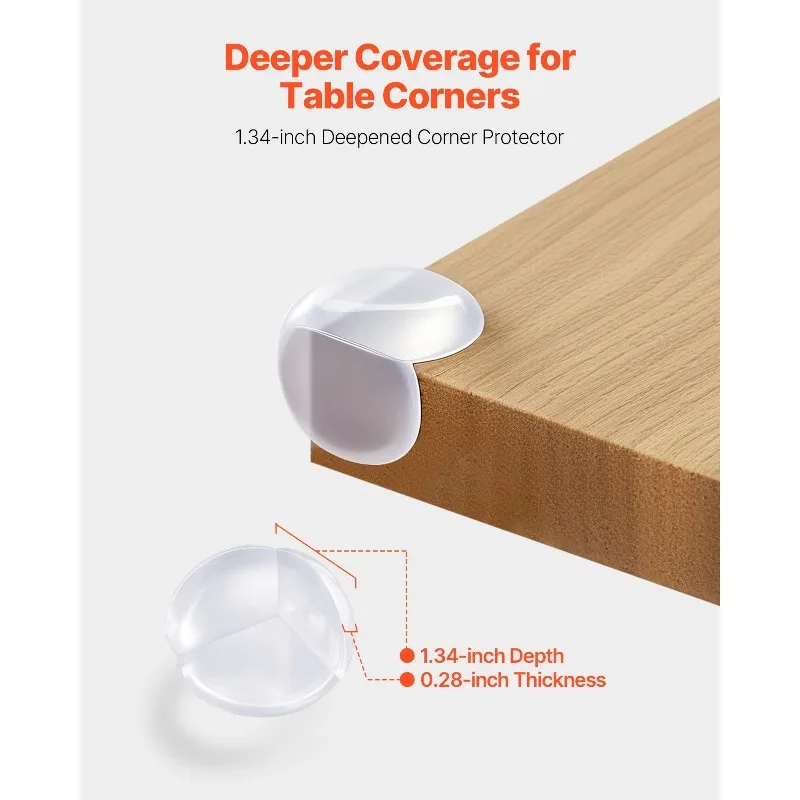 

Corner Protectors Baby Proofing, 24 Pack, Clear & Transparent Table Corner Guards Covers for Baby Safety, 1.34-inch Depth, 0