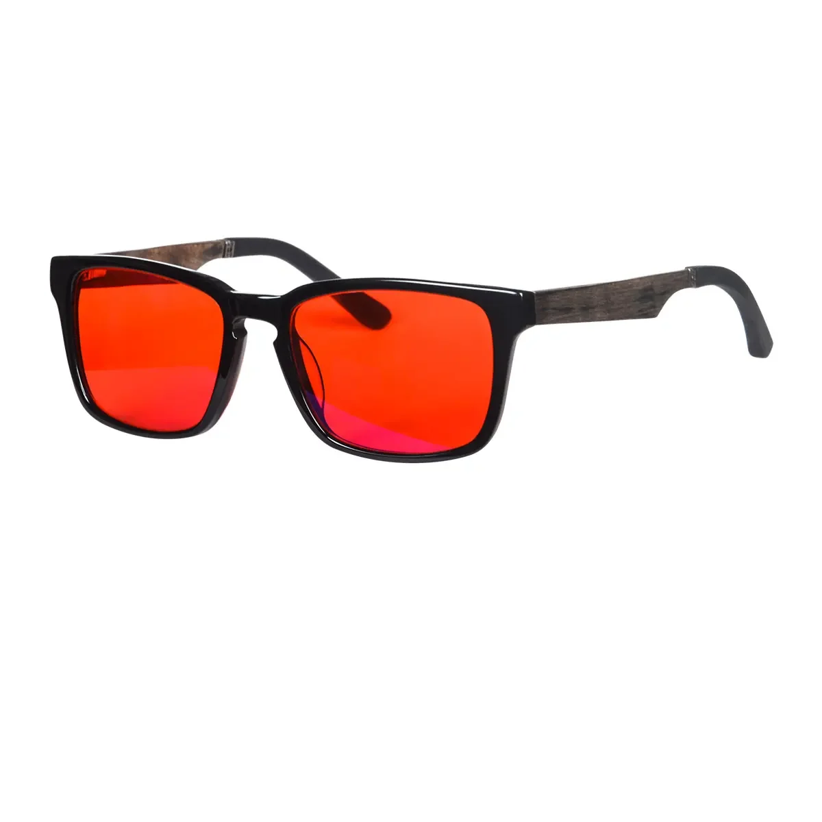 

SHINU Blue Light Glasses Men Red Lenses Orange Lens Gamging Glasses Rest Lenses Better Sleep Acetate Frame Wooden Eyeglasses