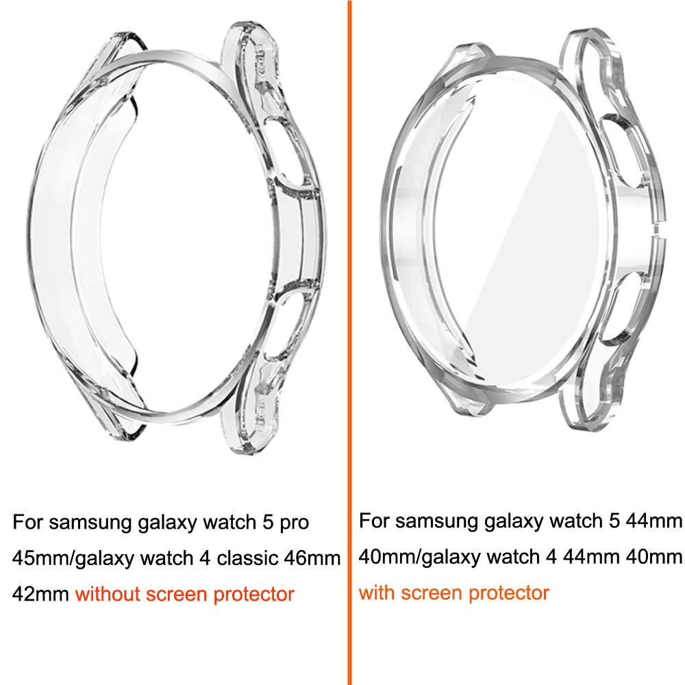 For samsung galaxy watch 5 pro 45mm 7 5 6 44mm 40mm band + case galaxy watch 6classic 47mm 43mm stainless steel strap TPU case