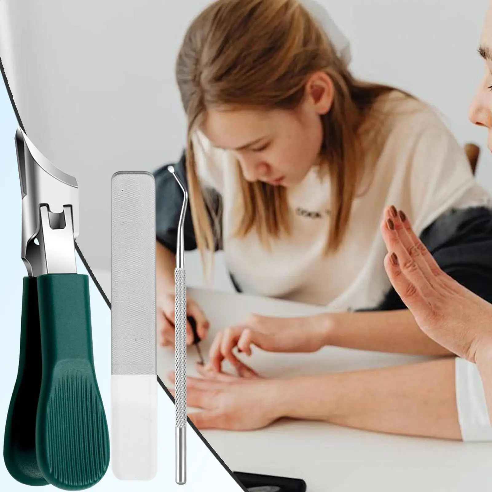 Nagelknipper Eagle Snavel Nagelknipper Set Roestvrij staal Schuin gereedschap met anti-spatontwerp voor vrouwen Ouderen Volwassenen Manicure