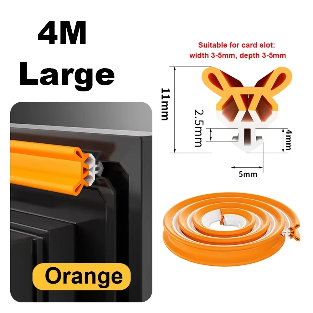 

Easy To Clean 4M Window Sealing Strip Windproof SoundProof Door Bottom Seal Strip Wearable Soft Seals Draft Stopper Windows
