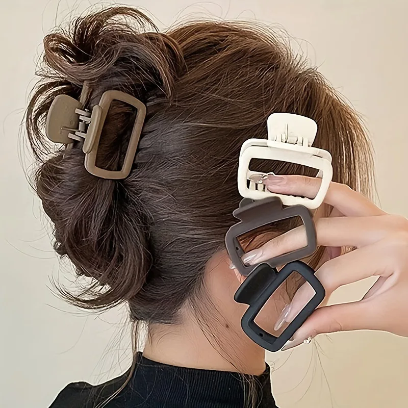 Women's Square Lightweight Hair Claw Clip Fashionable Elegant Hair Accessory Clip Suitable Hair Styling Makeup