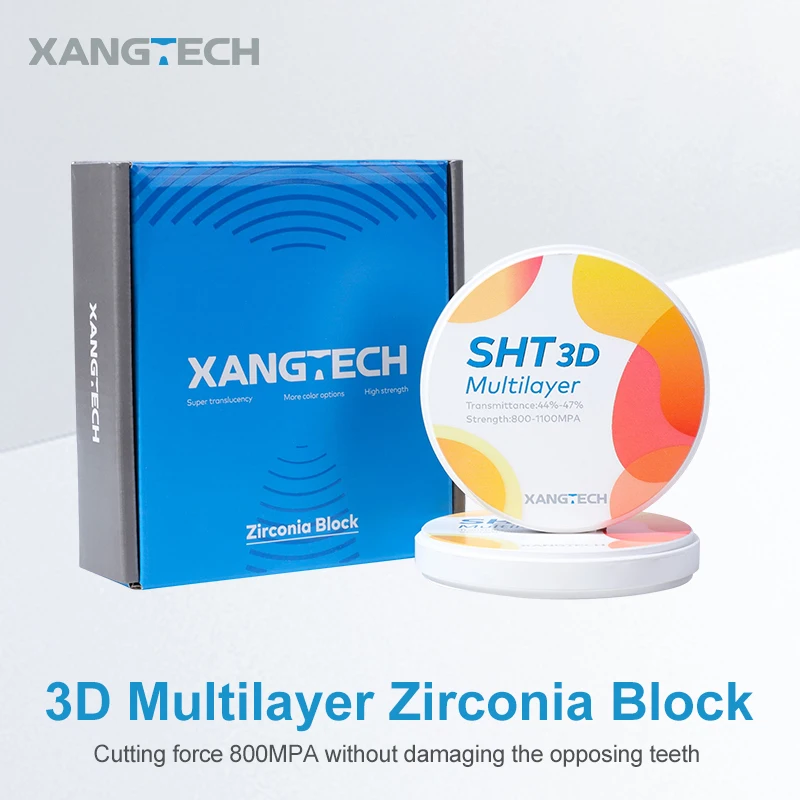 

XANGTECH SHT 3D Multilayer Zirconia Block 98mm Disc for Dental Lab CAD CAM Dental Materials for Dental Crown