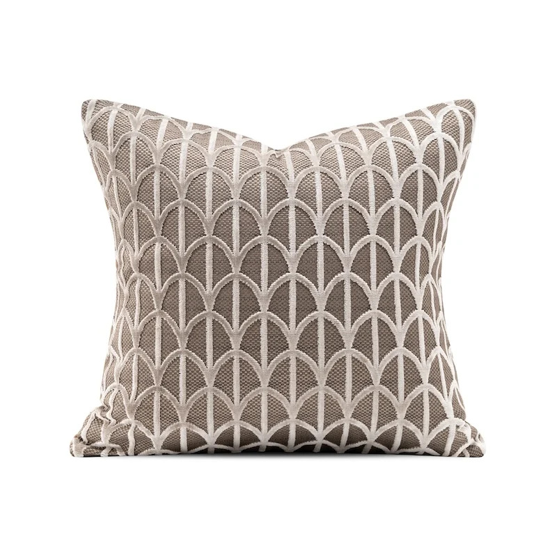 Almofadas jacquard de veludo marrom, capa de almofada geométrica abstrata retrô, capa de almofada decorativa preta macia para sofá, cadeira, decoração de casa