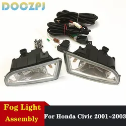 1Set Car Front Bumper Replacement Fog Light Lamp Assembly For Honda Civic 2001 2002 2003 Switch + Wiring