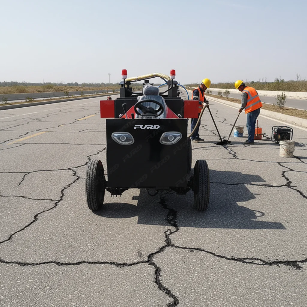 Mounted Traction-type Asphalt Joint Sealing Machine 350L Pavement Concrete Asphalt Road Crack Sealing Machine Factory Price