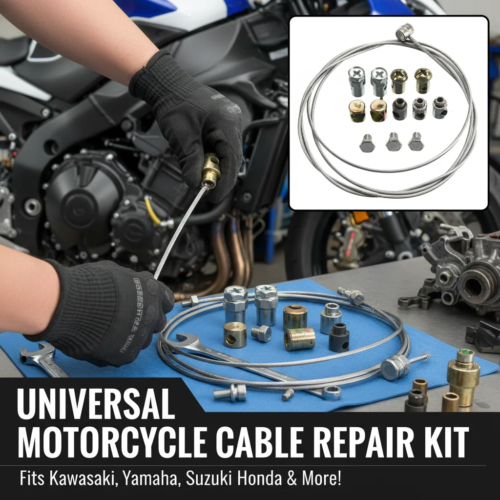 

Комплект для экстренного ремонта тросов тормоза и сцепления мотоцикла, универсальные аксессуары для YAMAHA, KAWASAKI, HONDA, тормозная жидкость