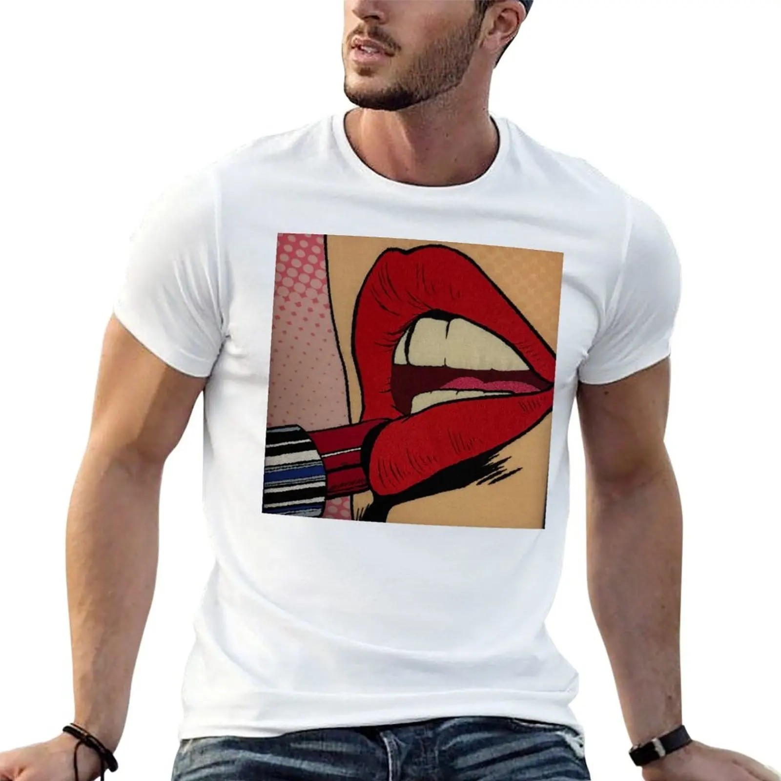 

Lipstick Popart T-Shirt t shirts designer man t shirt summer T-Shirt