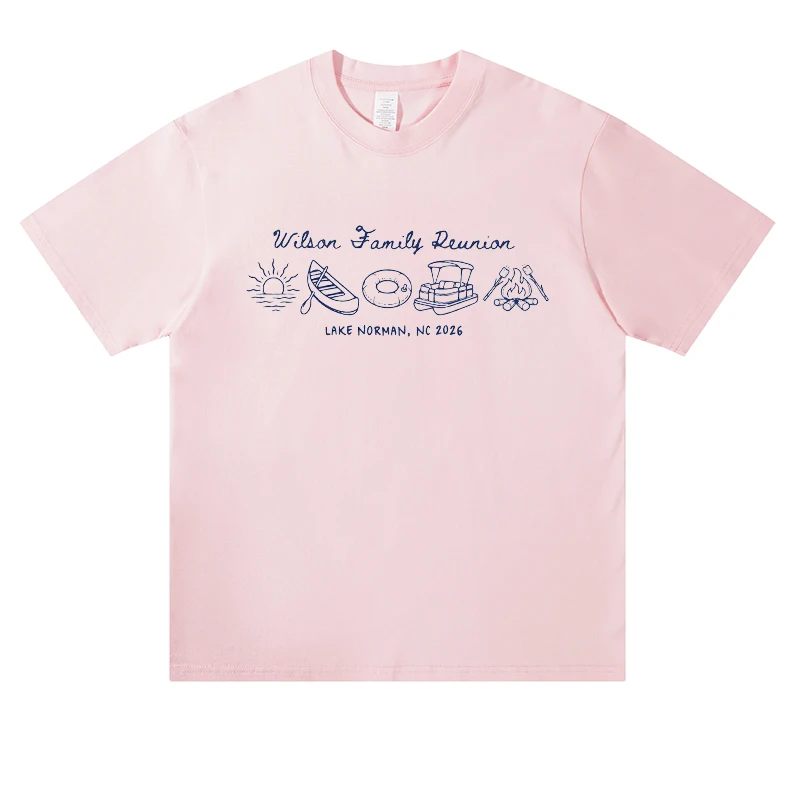 Custom Family Reunion Shirts Matching Lake Vacation Tees Personalized Family Name Women Clothing Aesthetic