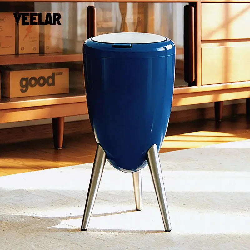 Light Luxury Trash Can Press Waste Bins with Lid Large Capacity Paper Basket for Living Room Kitchen Waste Bins Wastebasket