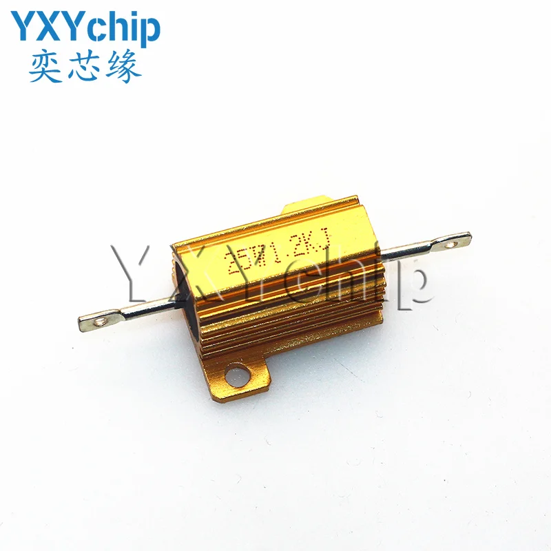

10PcS RX24 25W Aluminum Power Metal Shell Case Wirewound Resistor 1 1.8 2.7 3 3.3 4.7 5 6.8 7.5 8.2 12 15 18 20 24 27 30K R Ohm