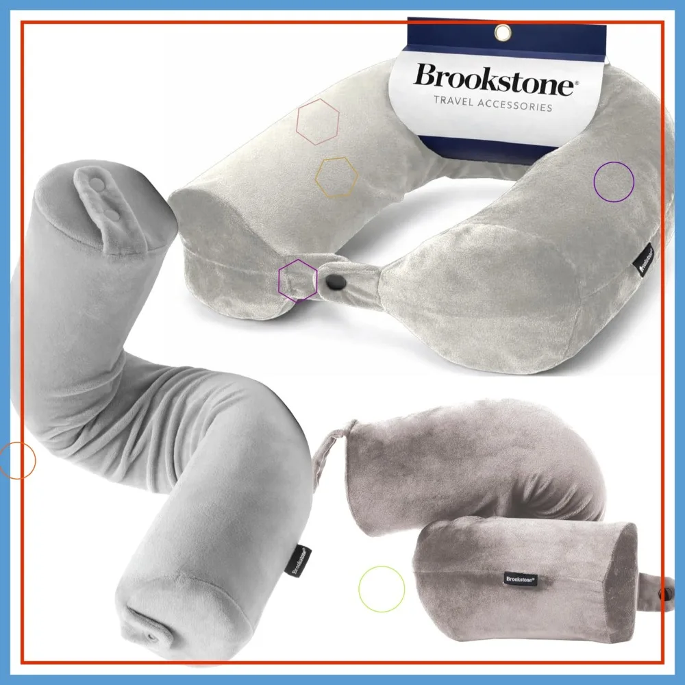 

Flexible Memory Foam Travel Neck Pillow for Sleeping, Car, Airplane, Adjustable Support, Grey