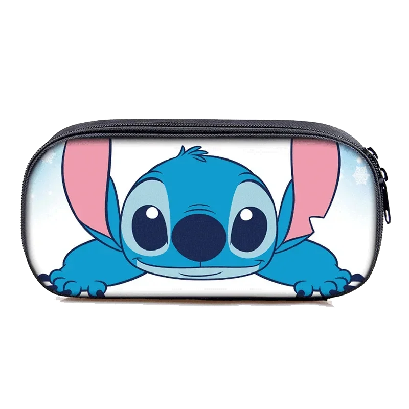 Disney Lilo & Stitch Pencil Case Cartoon Cute Single Layer Large Capacity Stationery Box Study Stationery Kids Birthday Gifts