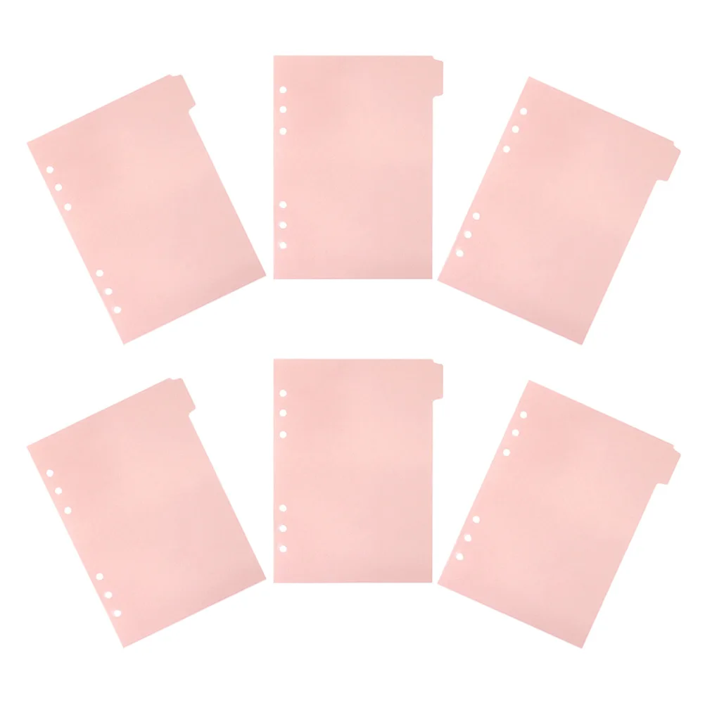 6 Pcs Notebook Partition Tabs Dividers Household Binder Index for Pp Page Tag