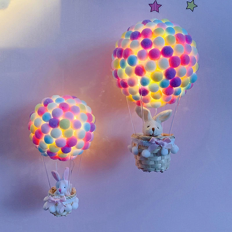 Creative Night Light DIY Children Boys Girls Lovers Bedroom Decoration Hot Air Balloon Atmosphere Lamp Romantic Birthday Gift