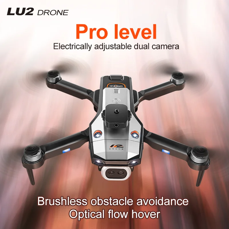 Lu2 drone 4k câmera motorizada dupla + vibração óptica inteligente para evitar obstáculos + voo de ponto de guerra decolagem/retorno de um toque hd vlog