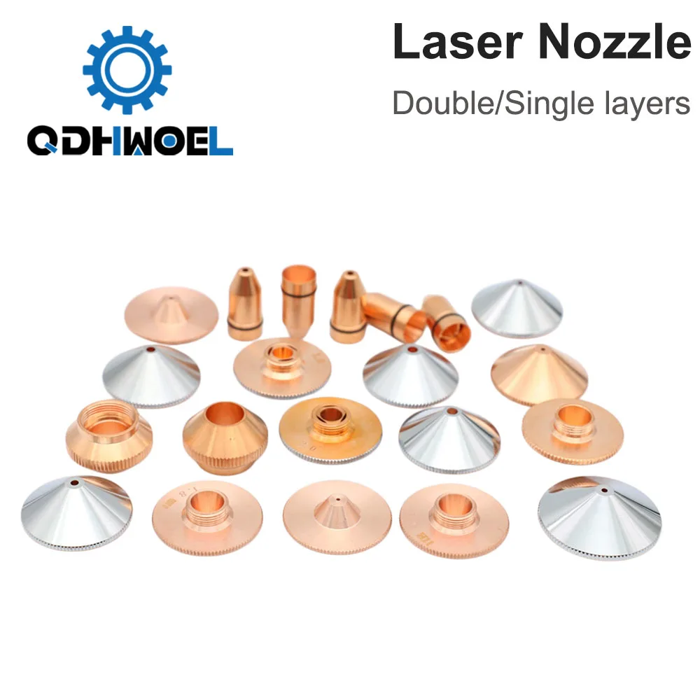 Tous types de buses laser pour machine de découpe de fibres, double/simple diamètre 28/D32mm pour têtes laser Raytools, Precitec, WSX, HSG, Bodor, HANS