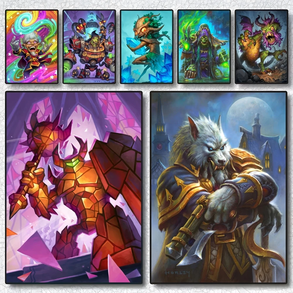 

Card Games H-Hearthstone Poster Perfect Sticker Self Adhesive Wall Art Designed for Home Office Dining Spaces