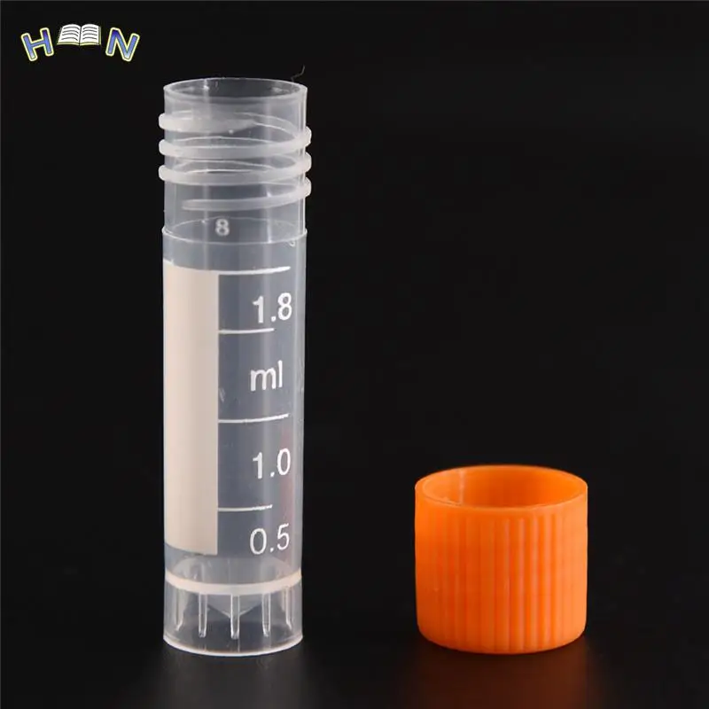 20pcs 1.8ml PP Lab Analysis Freezing Tubes Graduation Centrifuge Tube Volume Vials Bottles With Screw Cap