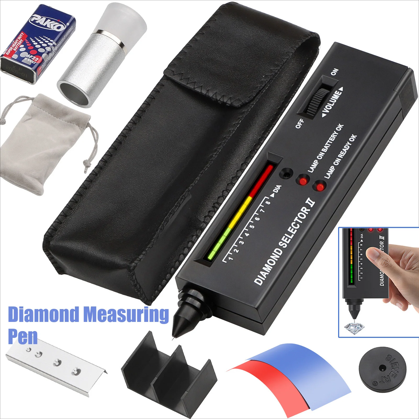 

Diamond Measuring Pen Diamond Detection Cutting Mirror Thermal Conductivity Meter Jewelry Genuine Jade Identify Tool Instrument